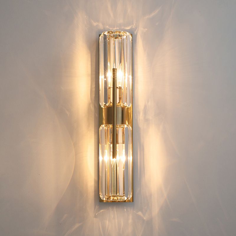 Geometrischer Schatten mehrleicht Wandleuchten Moderner Kristallwandmontageleuchte in Messing