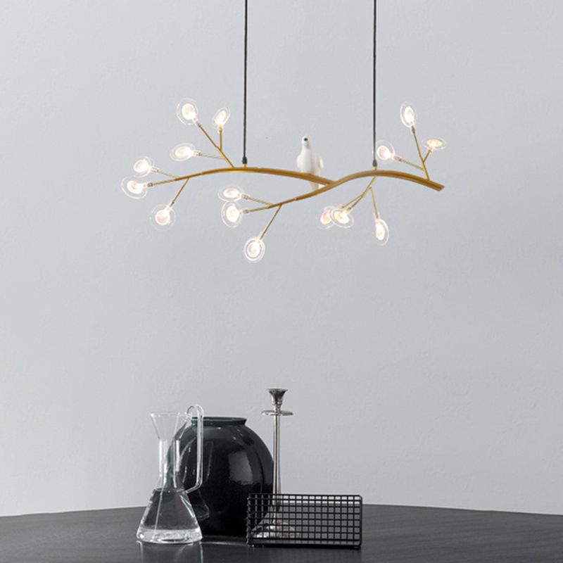 Nordic Style Iron Hanging Lamp Branch Shape Island Light Fixture for Bar (Included Bird)