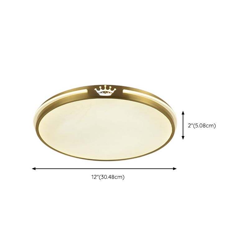 Modern Gold Flush Light Circle Ceiling Lighting with Brass for Bedroom
