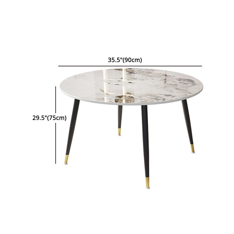 1/4/7 Pcs Metal Modern Dining Room Set with Round Table and Metal Legs Dining Set