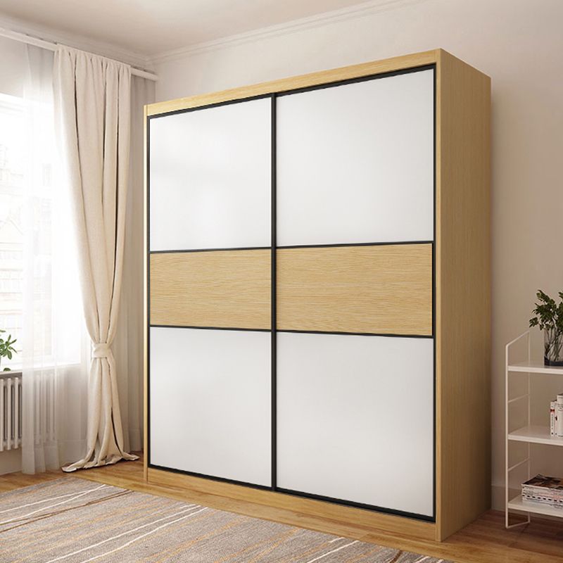 Wooden Wardrobe Armoire with Drawer Modern Wardrobe Closet - 63"L x 23.6"W x 82.9"H