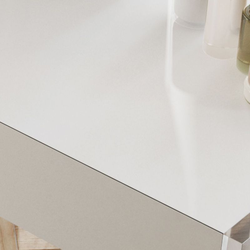 White Slate Top Make-up Vanity with Drawer for Bedroom 29.5"