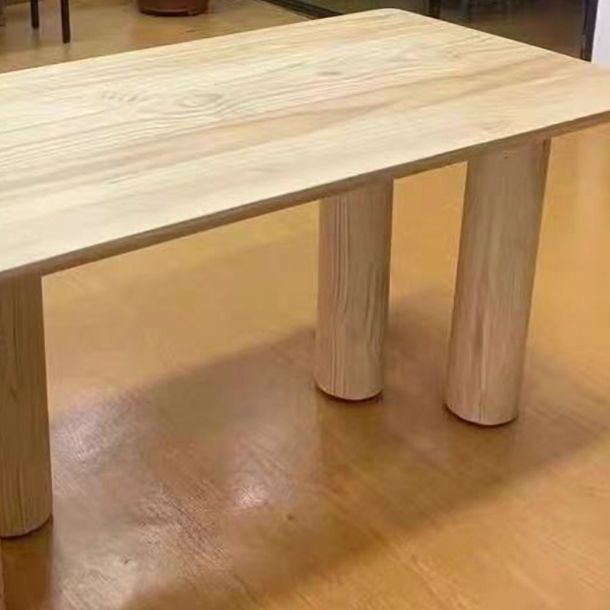 Rectangle Simplicity Dining Table Solid Wood Fixed Table for Kitchen