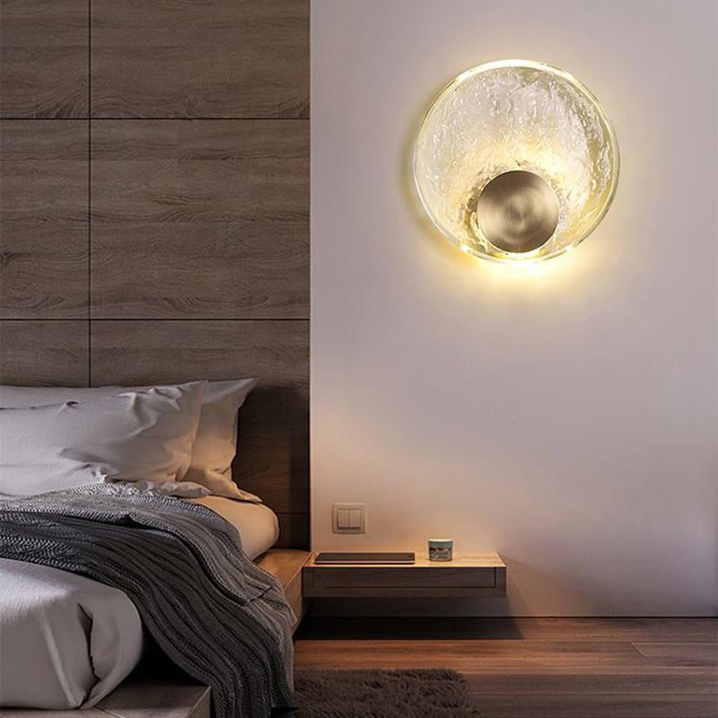 Modernism Single Golden Wall Mounted Sconce Round LED Wall Light