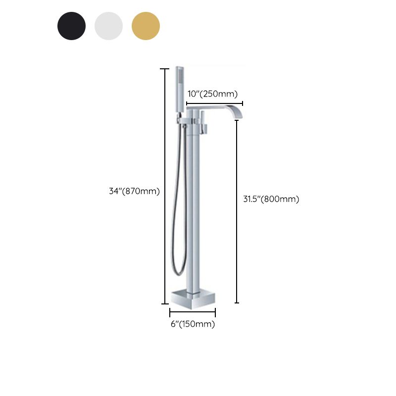 Floor Mounted Metal Freestanding Tub Filler 1 Handle Freestanding Bathtub Faucet