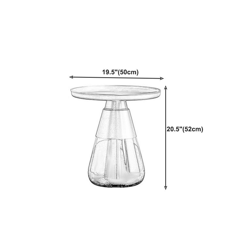 Contemporary Style Round Side End Table Glass Pedestal Leg Side Table