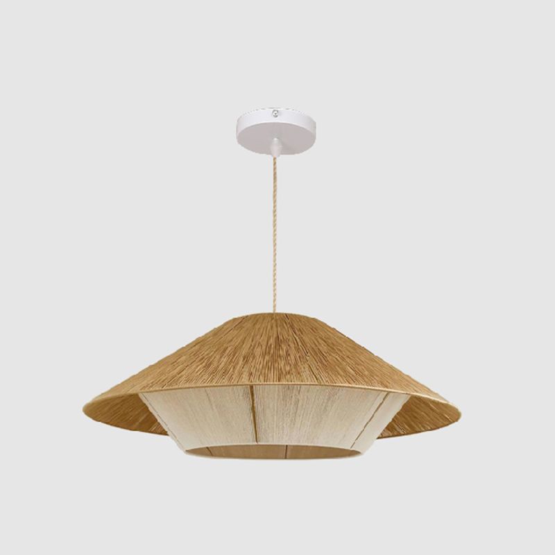 Luz de techo colgante de la sala de estudio Luz de colgante de techo de ratán con 1 luz