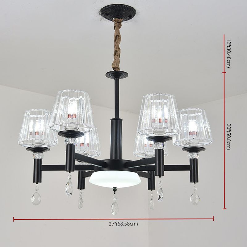 Lampadario in vetro colorato artigianale ombreggiato in stile mediterraneo lampada per lobby