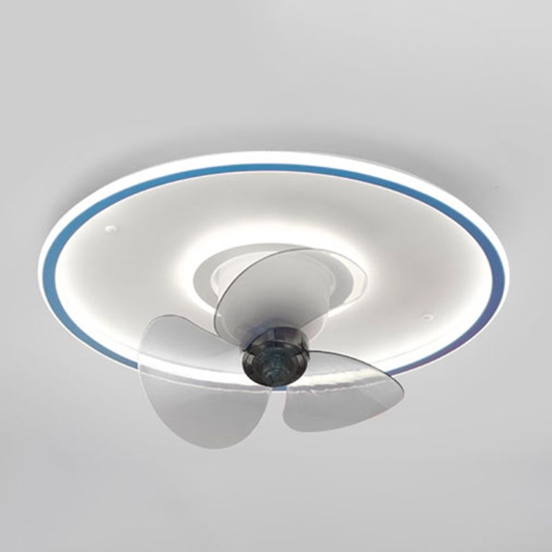 Metal Round Ceiling Fan Lights Modern Style 2 Lights Flush Mount Lamp