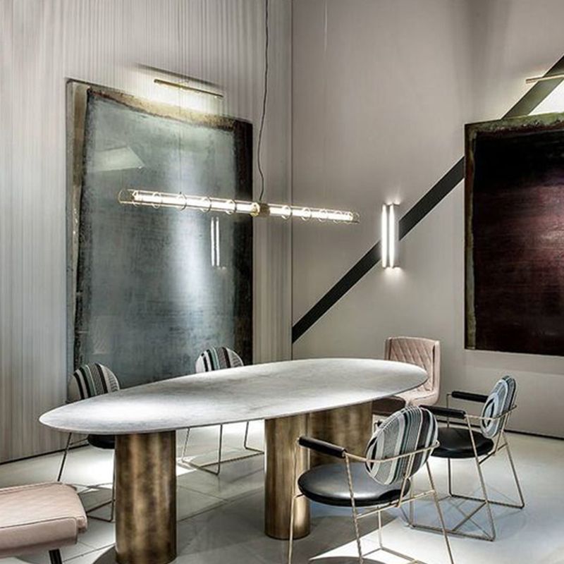 Contemporary Style Linear Hanging Pendant Light Metal 1- Light Pendant Light Fixture