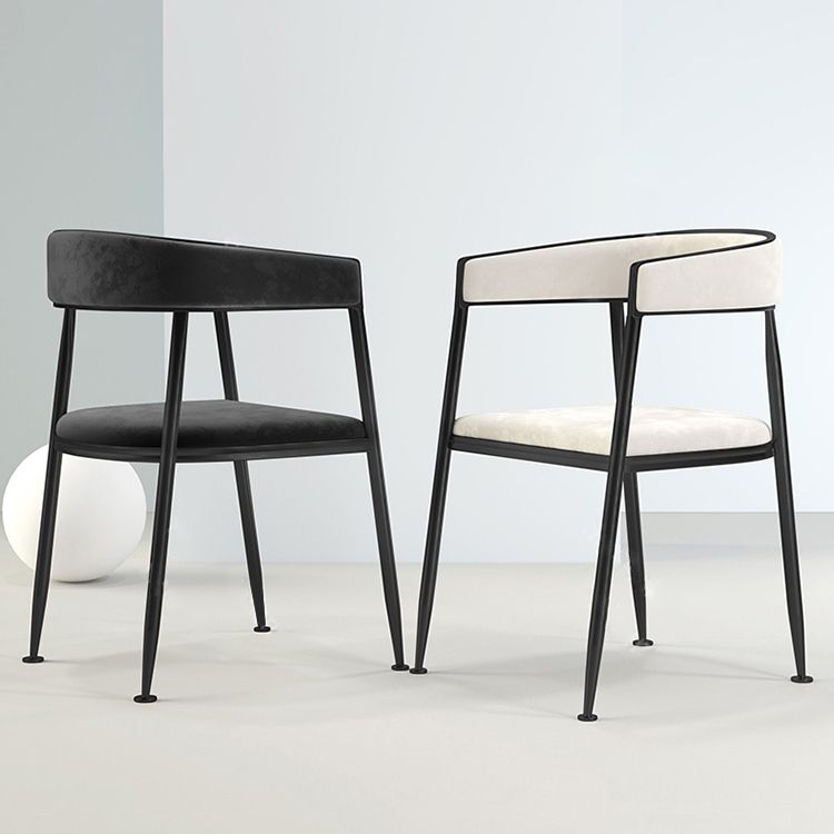 Chaise latérale de salle à manger à dossier ouvert en métal, fauteuil de salle à manger de Style Glam pour la maison