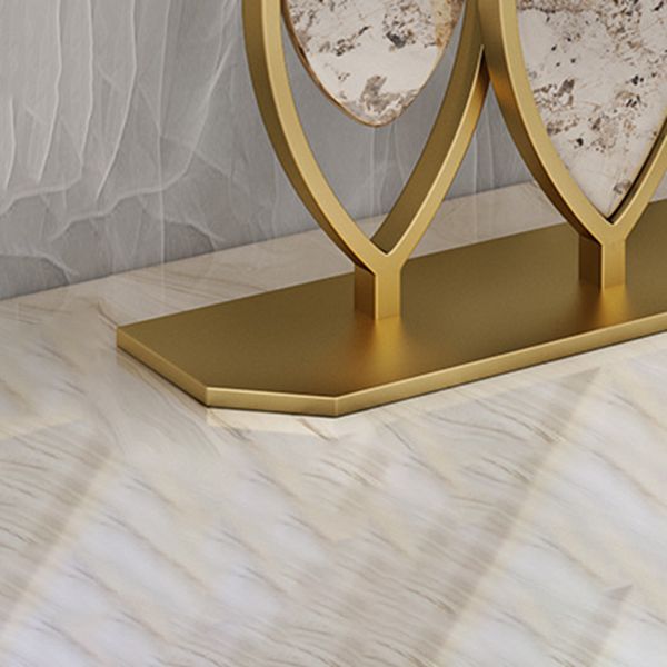Stone Top Accent Console Table Antique Gold Console Table with Metal Leg