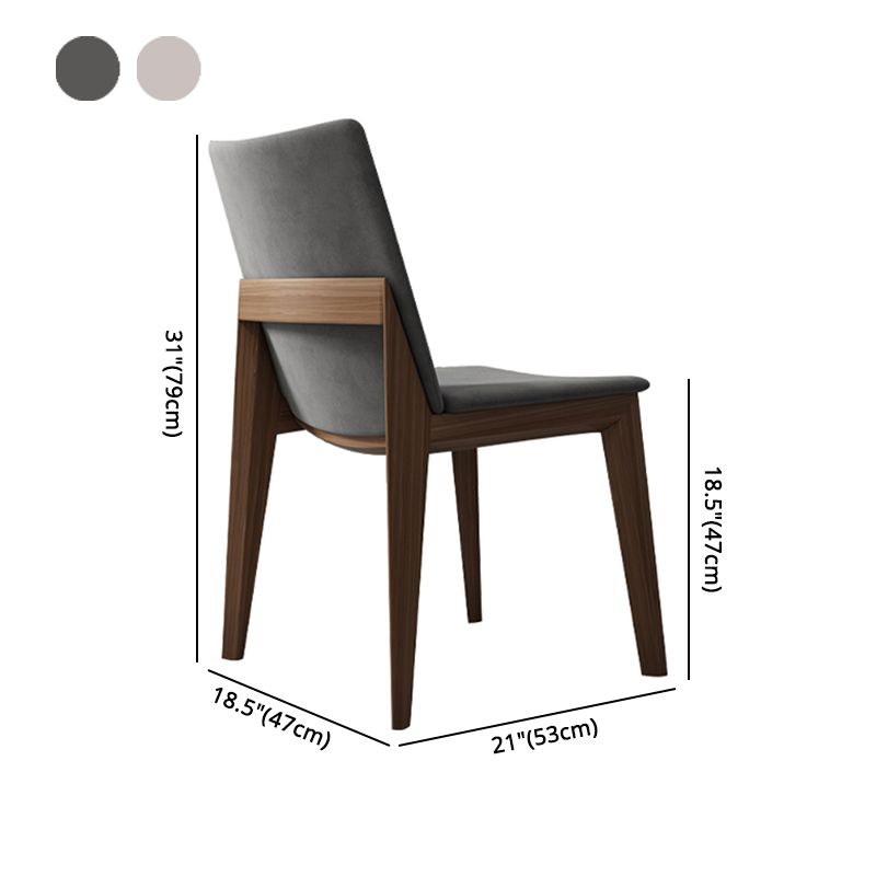 Silla de comedor gris tapizada moderna con respaldo sólido de la silla lateral de la tienda de manicura