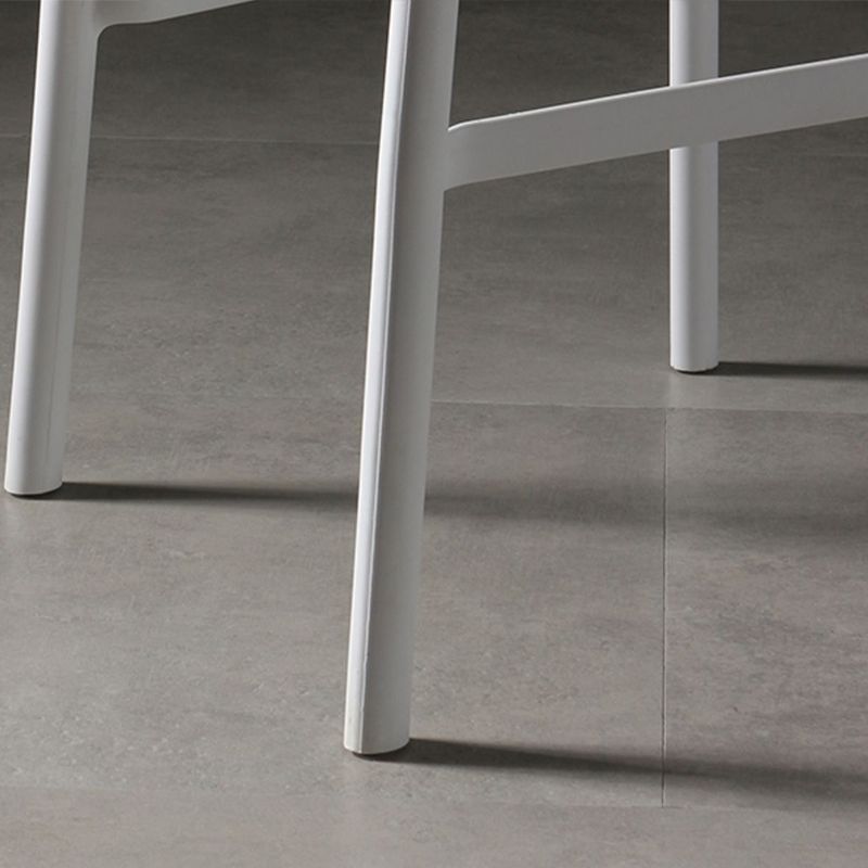 Scandinavian Plastic Barstool Plastic Counter Stool Rectangle Seat in Matte Finish