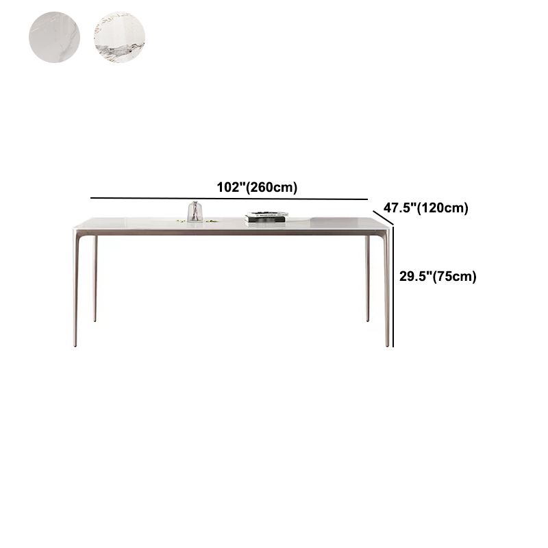 Modern Rectangle Dining Table Sintered Stone Table with 4 Legs