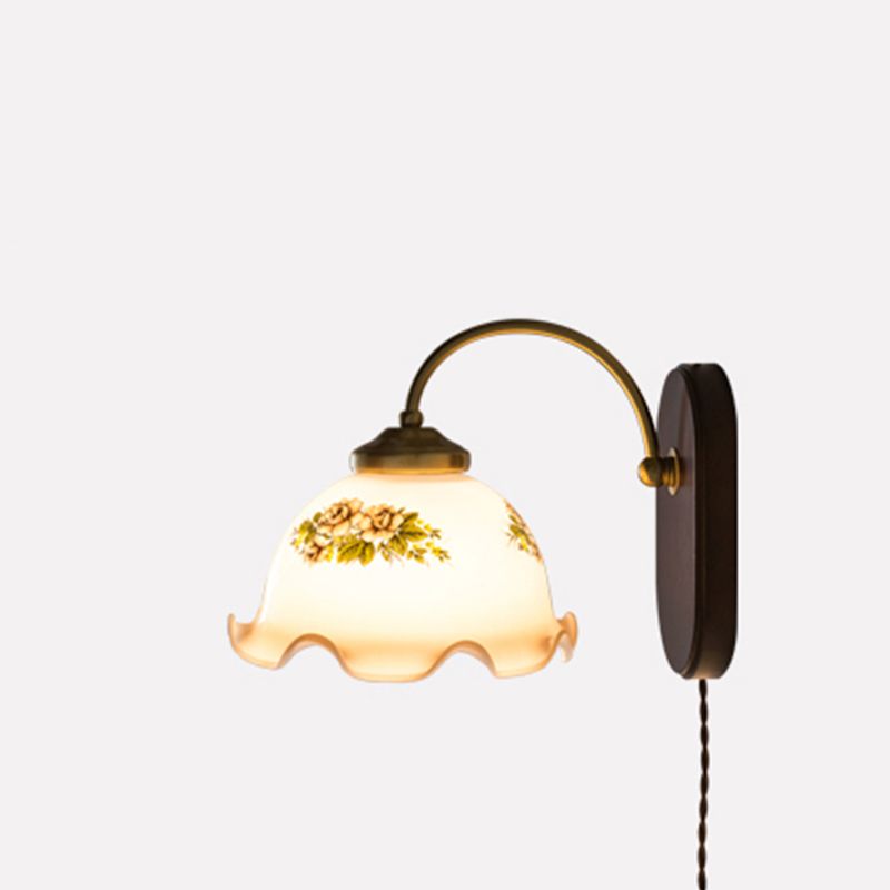 Lámparas de doma de estilo moderno lámparas de madera 1 iluminación de pared ligera montada en la pared