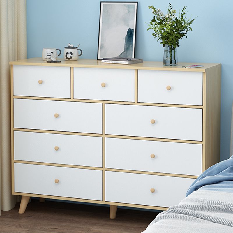 Contemporary 35.43" Tall Wooden Chest, Rectangle Accent Chest with Drawers