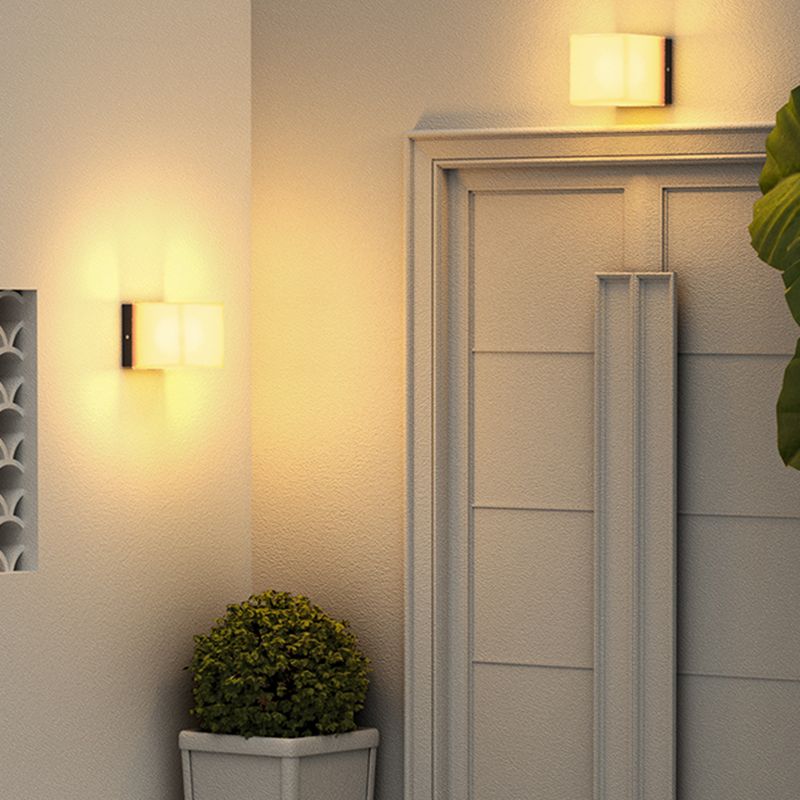 Square Wall Sconce Contemporary Outdoor Sconce Light Fixture