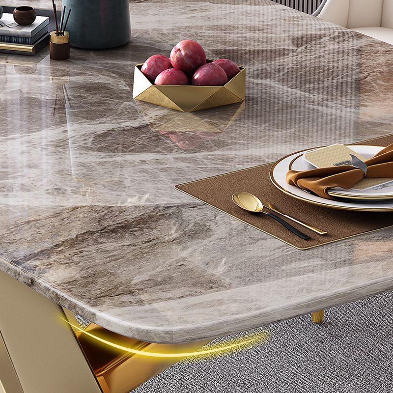 Glam Style Sintered Stone Dining Set Rectangle 1/4/5/7 Pieces Dining Set for Dining Areas