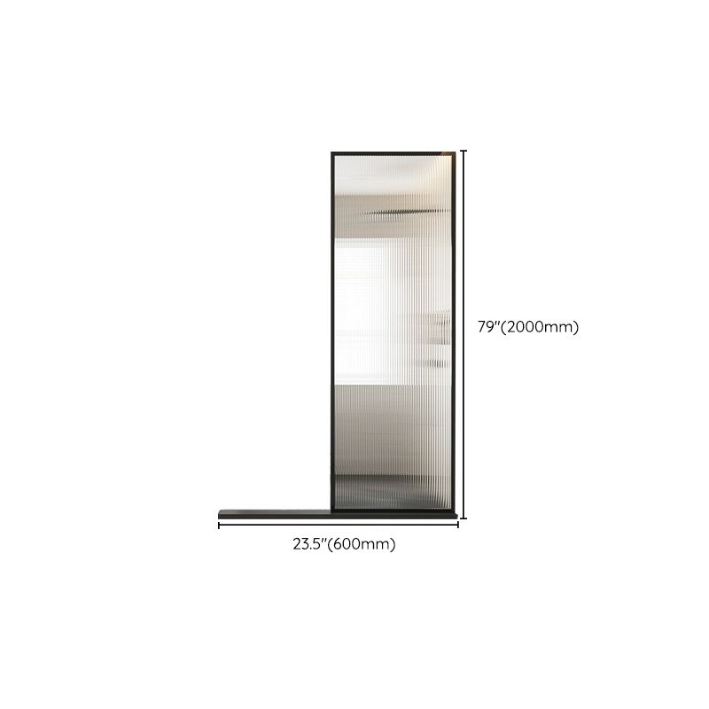 Black Full Frame Fixed Shower Screen Tempered Glass Shower Door