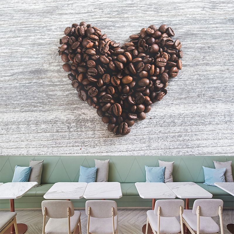 Contemporary  Style Mural with Coffee Beans Painting Commercial Use Wall Covering