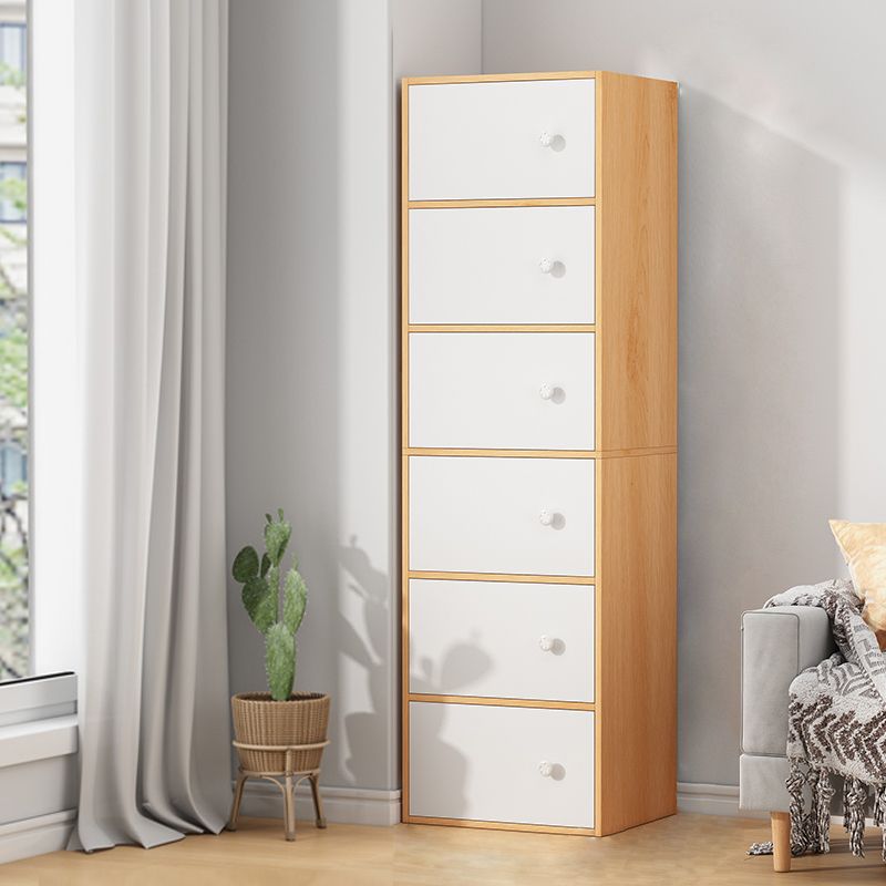 Minimalist Wooden Accent Cabinet Rectangle Storage Cabinet with Drawer