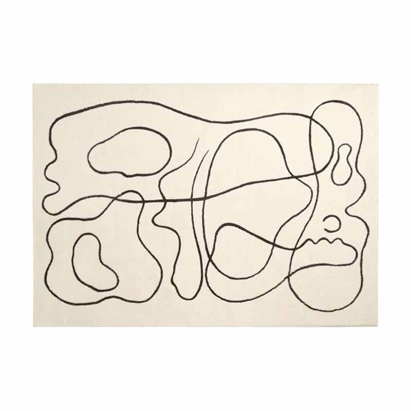 Simple Indoor Rug Funky Contrast Panel Carpet Polyester Stain Resistant Area Rug for Living Room