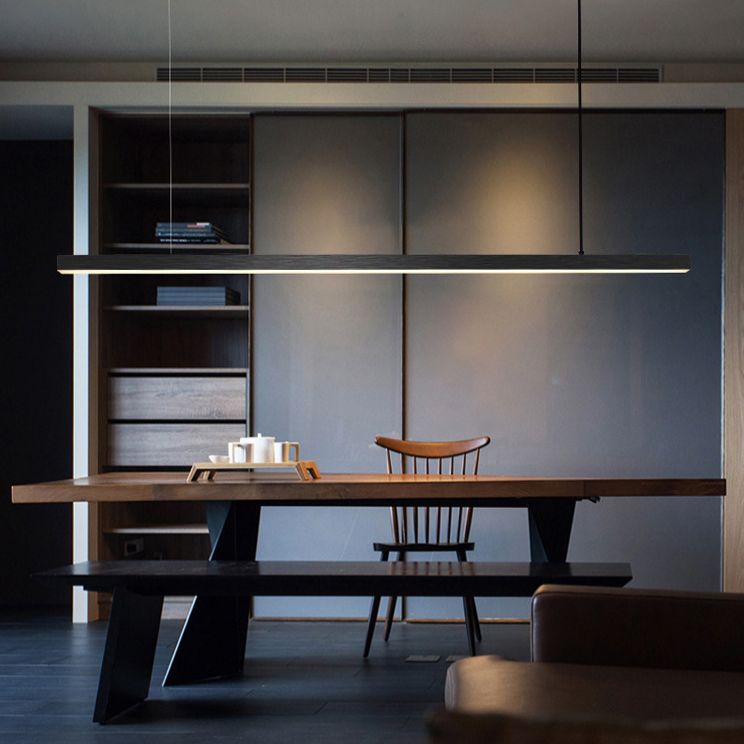 Linear Over Island Lighting Metal Modern Simplicity Hanging Island Lights for Restaurant