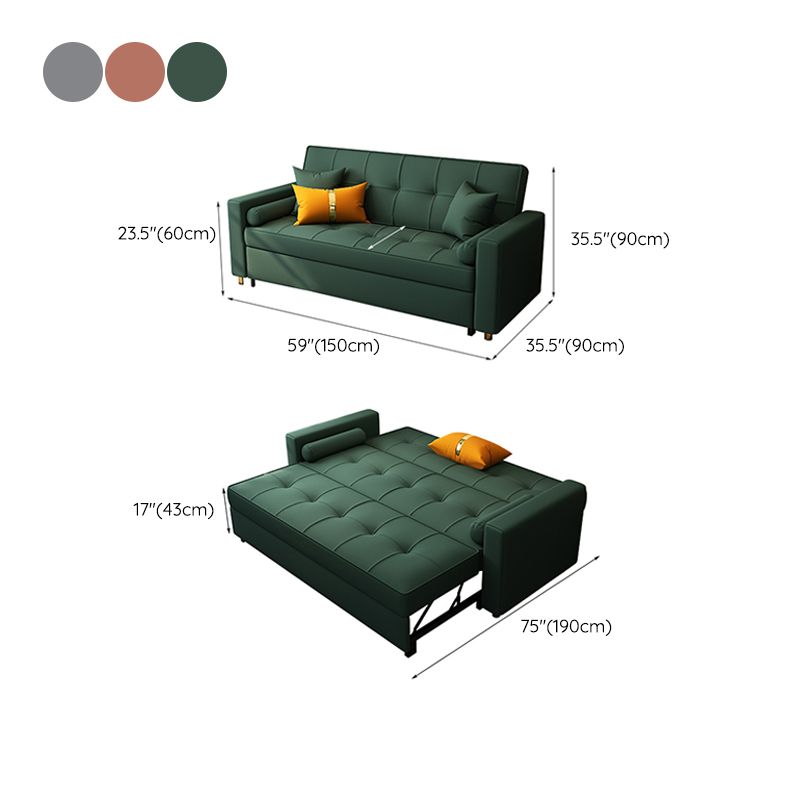 Glam Folding Sofa Bed No Distressing Square Arms Convertible Sofas