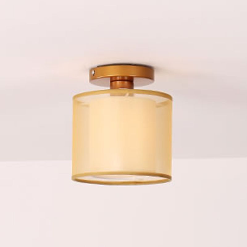 Fabric Geometric Shape Flush Mount Lights Modern 1 Light Flush Mount Light Fixture