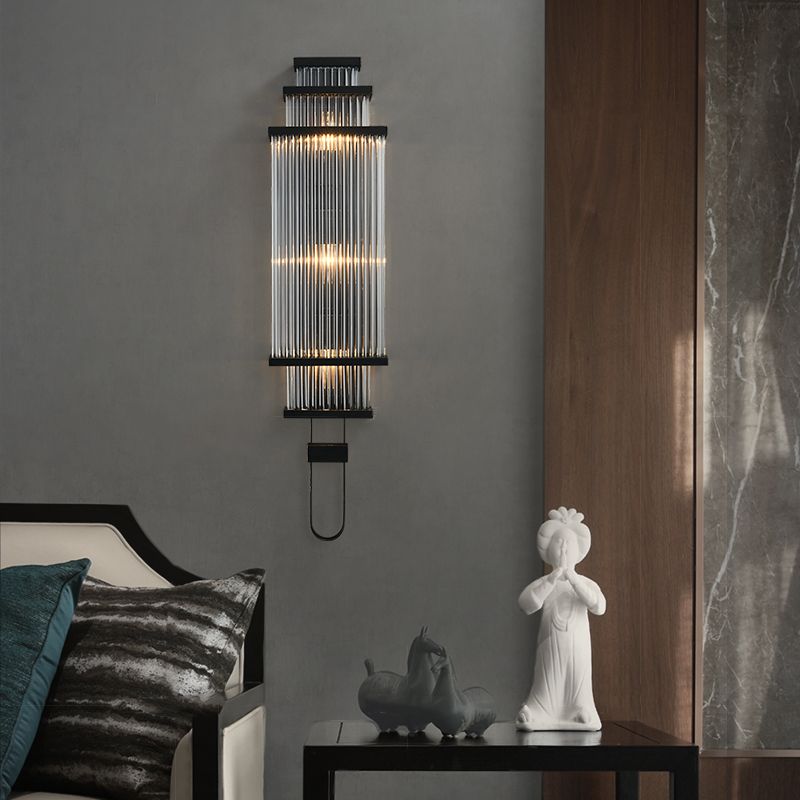 Iluminación de pared geométrica de vidrio estilo moderno múltiples luces de luz montada en la pared