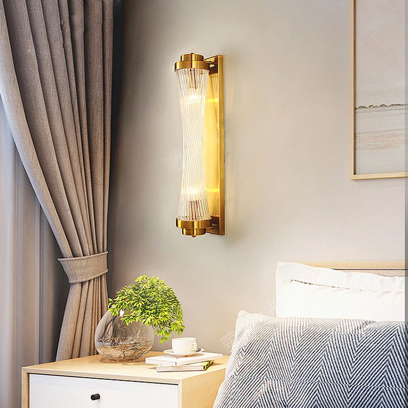 2 Lichter Wandleuchten mit klarem Kristallschatten postmoderner Stillicht für Schlafzimmer