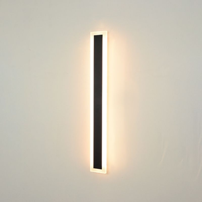 Metal Linear Shape Wall Mount Lighting Modern 1 Light Wall Mounted Light Fixture in Black
