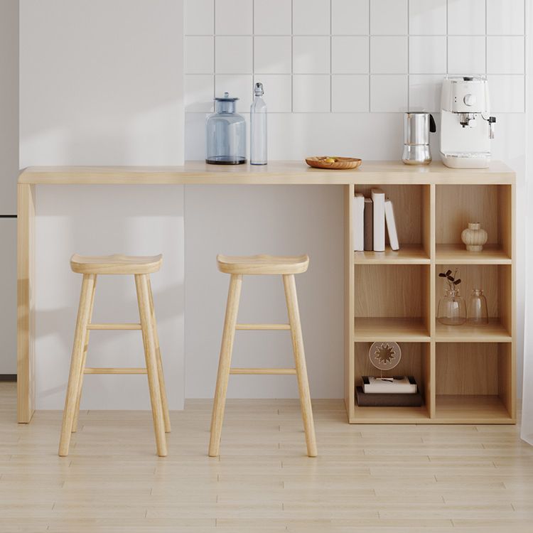 Modern Rectangle Pub Table Set 1/2/3 Pieces Solid Wood Counter Table for Indoor