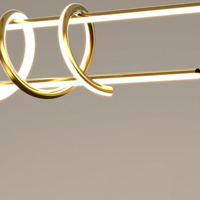 Modern Style Linear Shape Island Pendants Metal Pendant Lights for Dining Room