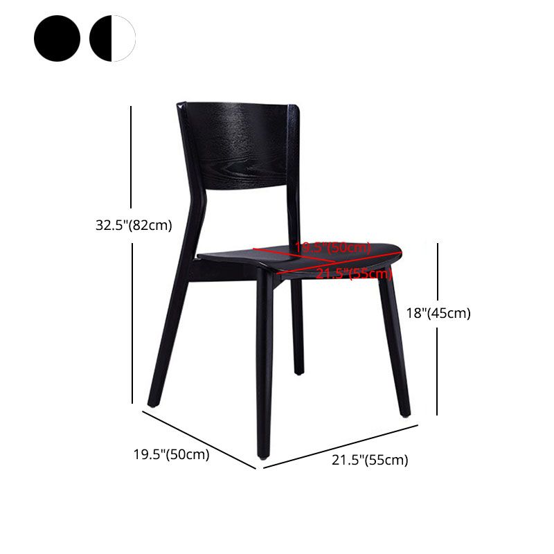 Silla de comedor de madera industrial con respaldo abierto, silla lateral para uso en restaurantes