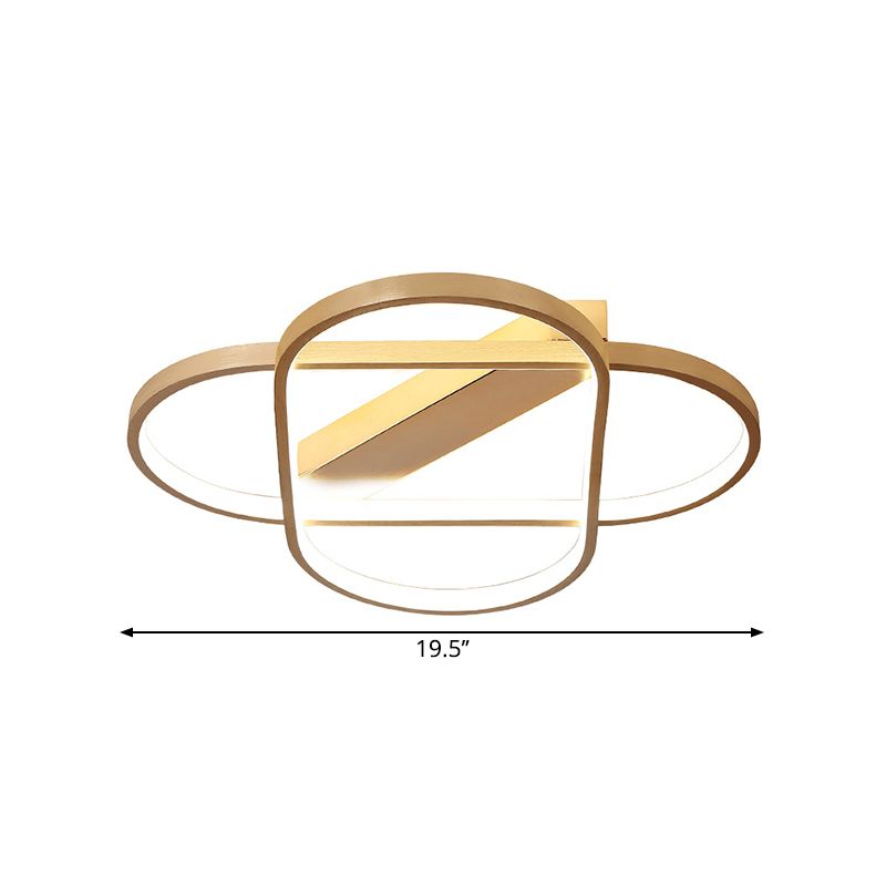 Camera da letto geometrica camera da letto a filo lampada a led modernista metallico lampada montata in oro