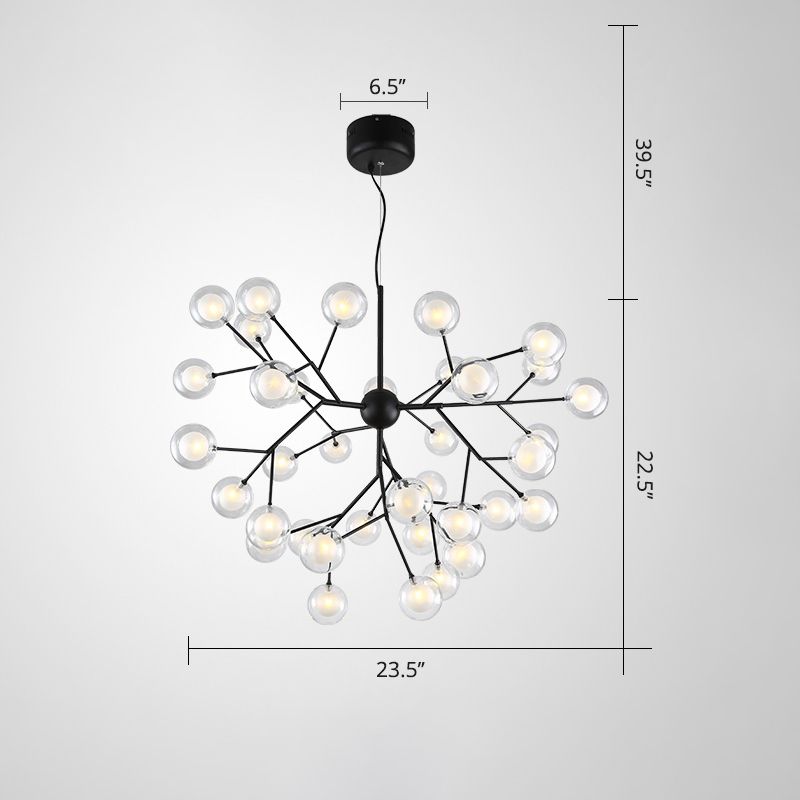 Minimalist Molecule Chandelier Double Glass Living Room Suspension Lighting Fixture