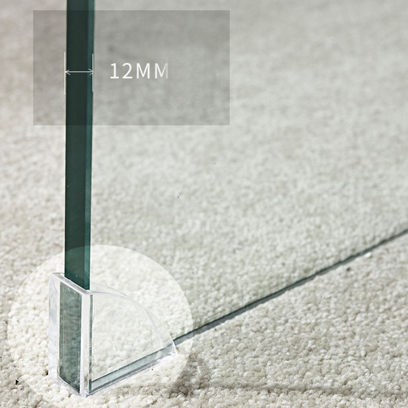 Contemporary Glass Sled Coffee Table Rectangle Cocktail Table