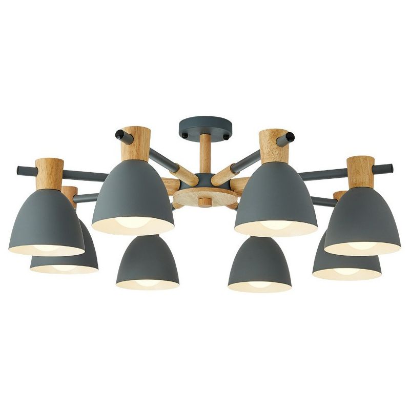 Dome Shade Semi Flush Mount Simplicity Metal Living Room Ceiling Mounted Lighting