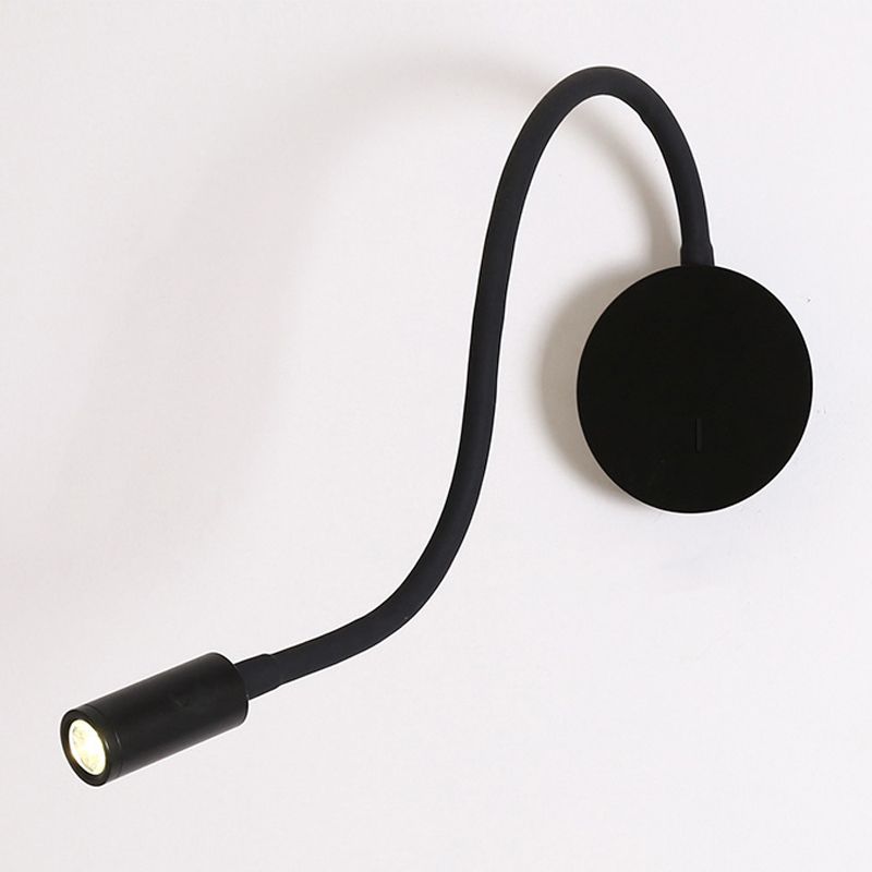 Contemporary Style Round Sconce Light Fixtures Metal 1 Light Wall Mounted Reading Lights