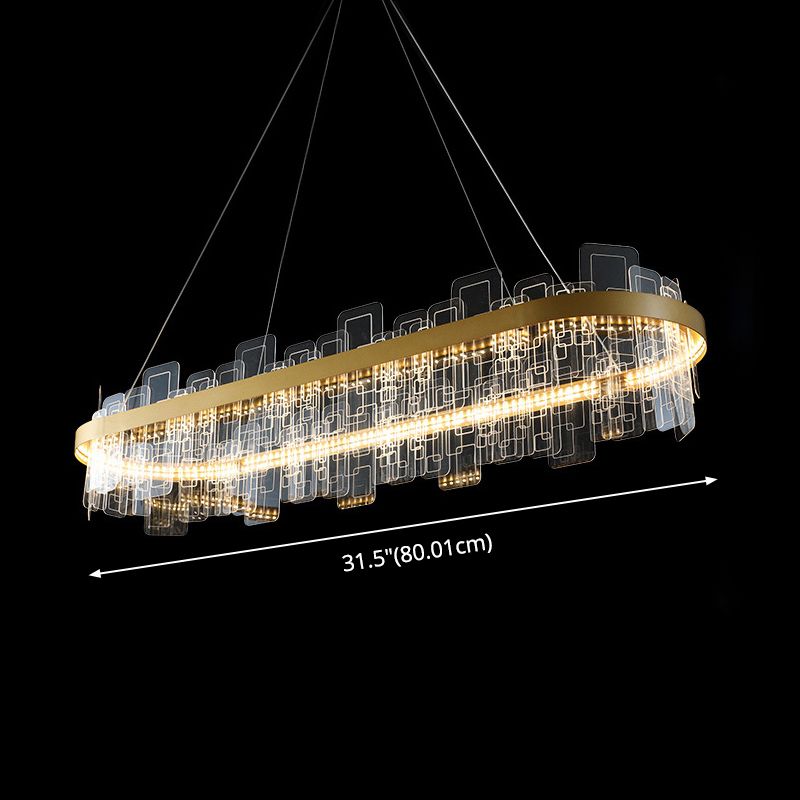 Chandelier LED Metropolitan LED MINMINATIVE LOCE D'OR ACRYLIQUE PRENDANT LEU