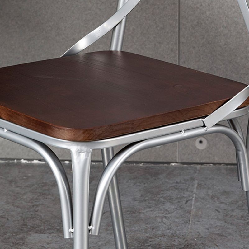 Chaise latérale en métal pour café industriel, chaise pliante à dossier croisé noir