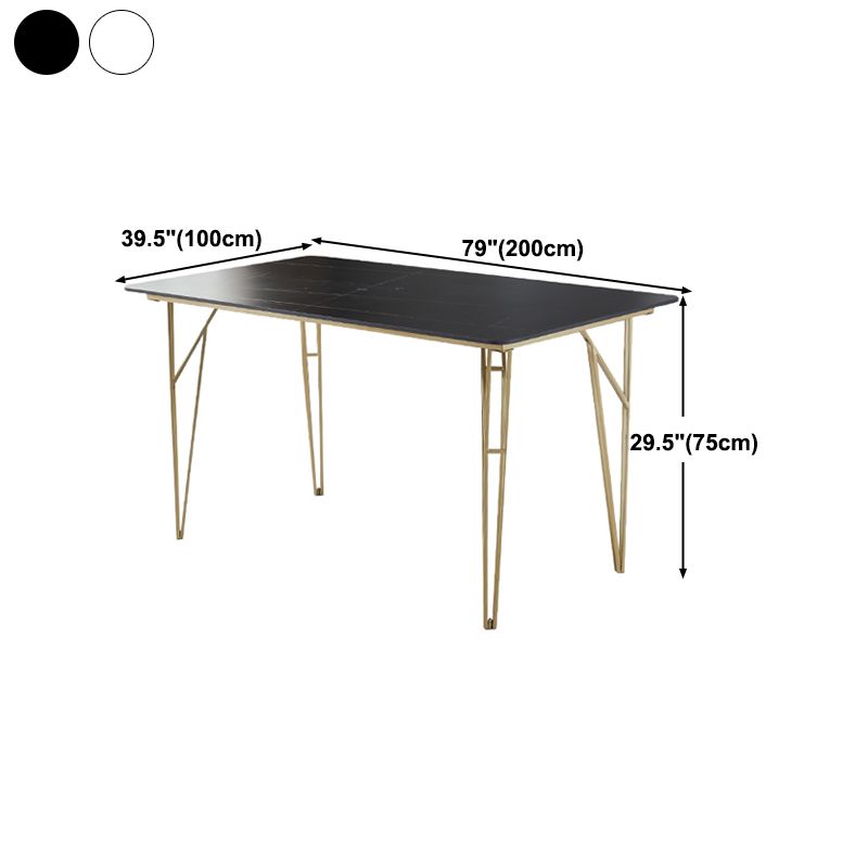 Gold Tripod Base Dining Table Stone and Metal Traditional Luxury Dining Table
