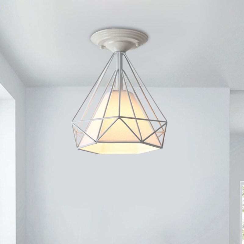 Fil de diamant moderne Ceiling Lamp 1 Light Iron Glass Ceiling Mount Light for Corridor Room