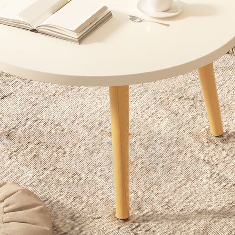 Modern Round Wooden 4 Legs Coffee Table Beige/Black/White Cocktail Table