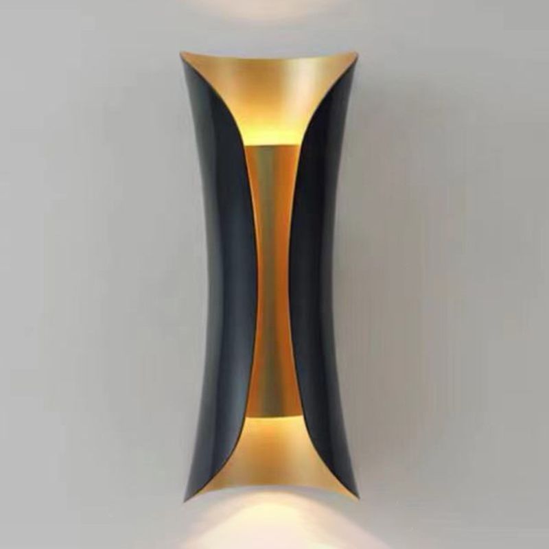 Curved Wall Mounted Lamp Modern Simplicity Metallic Wall Mount Lamp for Living Room