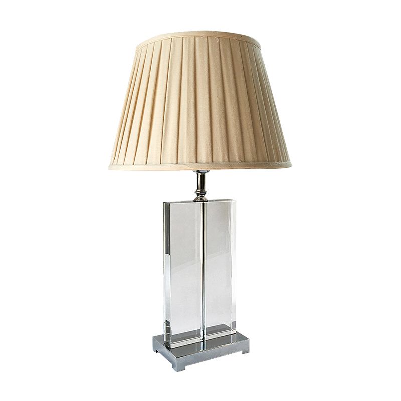 Lámpara de mesita de noche con pantalla plisada de cristal, iluminación de mesa modernista, 1 color beige claro, para dormitorio