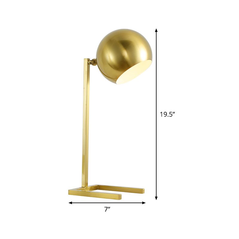 Sferische taakverlichting modernistisch metaal 1 lamp leesboek licht in goud voor studie