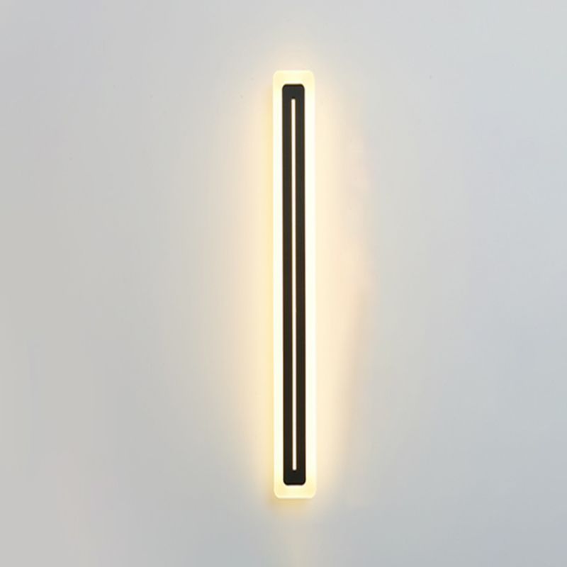 Lineare Metallwandlicht moderner Stil 1 Lichtwandmontierte Beleuchtung in Schwarz